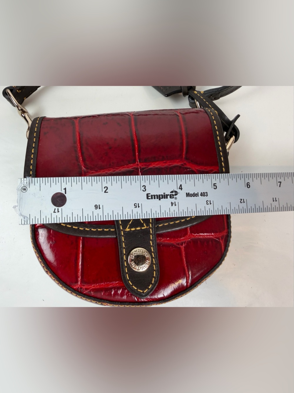Dooney & Bourke Crossbody Purse Small Croc Embossed Flap Bordeaux Red Bag - Picture 10 of 12